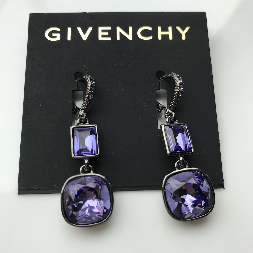 Givenchy purple drop earrings